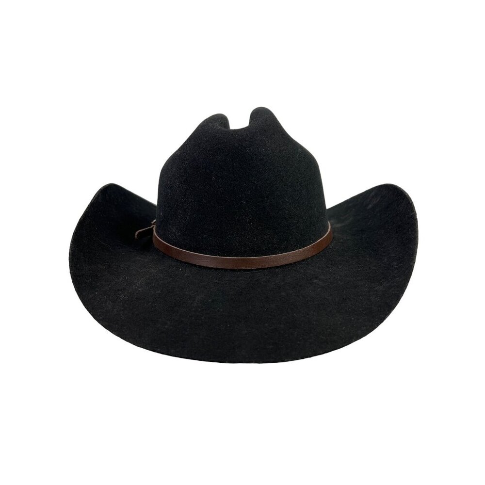 Elegancia Tropical Wool Felt Hat Large Black Western Ranch Farmhouse NEW